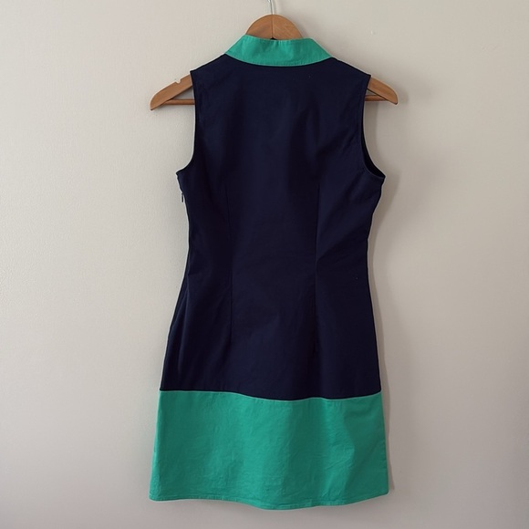 Sail To Sable STS Color Block Tunic Shift Dress Navy Kelly Green Size XS - Picture 9 of 13